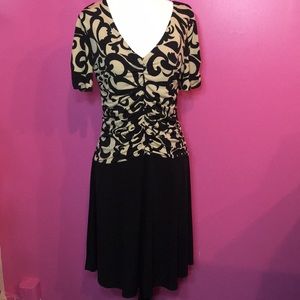 Petite 12P. Black/Tan  Dress